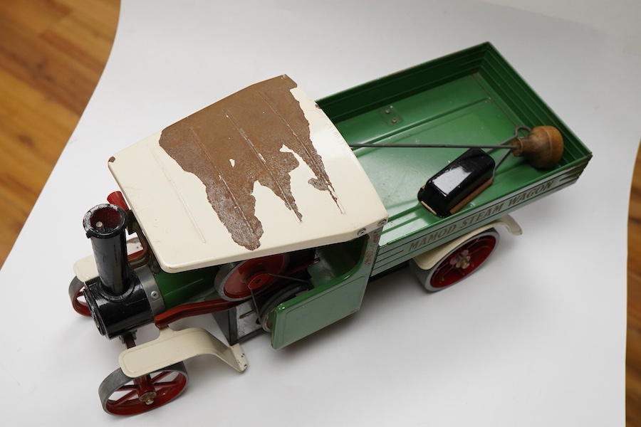 A Mamod Steam Wagon, live steam single cylinder pellet fuelled